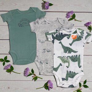 Carter's Baby Boy Short-Sleeve Bodysuits Dinosaur Theme 3 Months